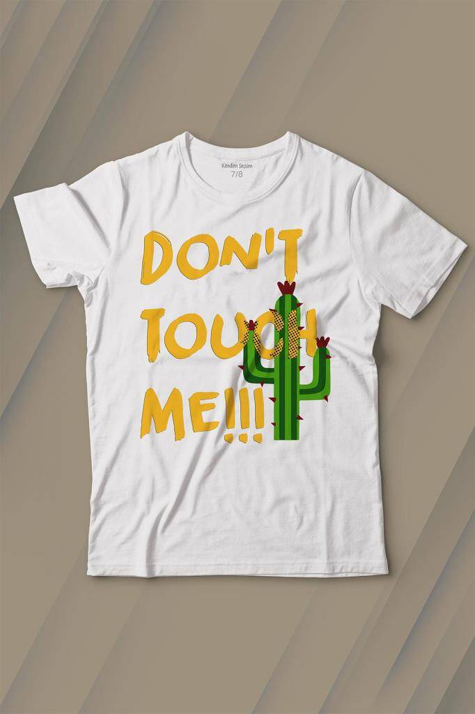 Don't Touch Me Kaktüs Baskılı Tişört Çocuk T-shirt - 1