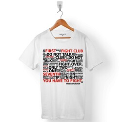 DÖVÜŞ KULÜBÜ KURALLARI FIGHT CLUB RULE BRAD PITT ERKEK TİŞÖRT - 1