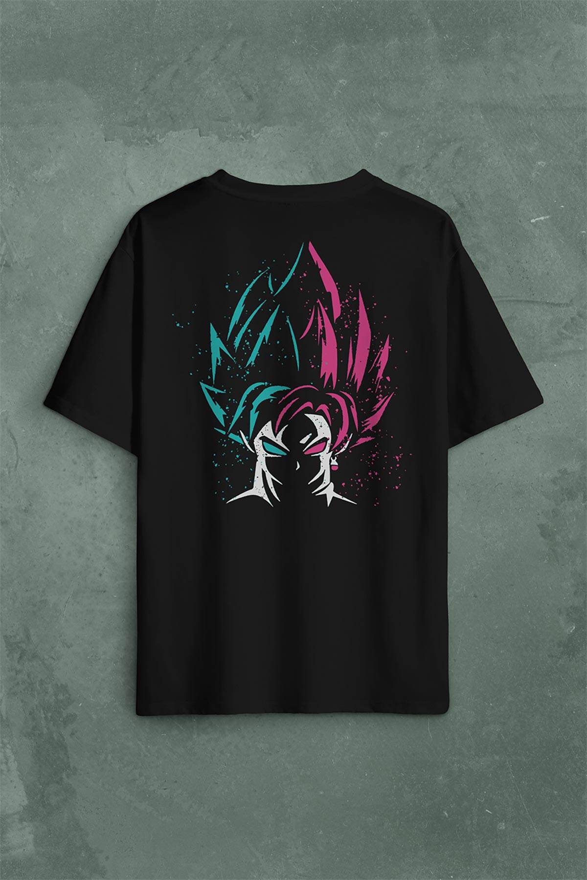 Dragon Ball Z Son Goku Sırt Ön Baskılı Oversize Tişört Unisex T-Shirt - 2