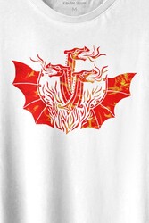 Dragon House Of Targaryen Aegon Ejder Alev Baskılı Tişört Unisex T-shirt - 2