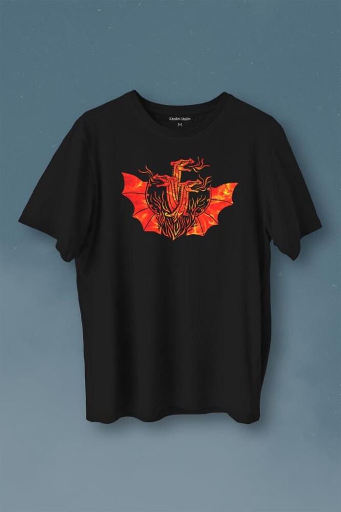 Dragon House Of Targaryen Aegon Ejder Alev Baskılı Tişört Unisex T-Shirt