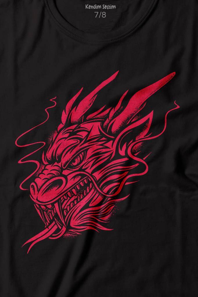 Dragon Japanese Ejder Japon Baskılı Tişört Çocuk T-shirt (1)