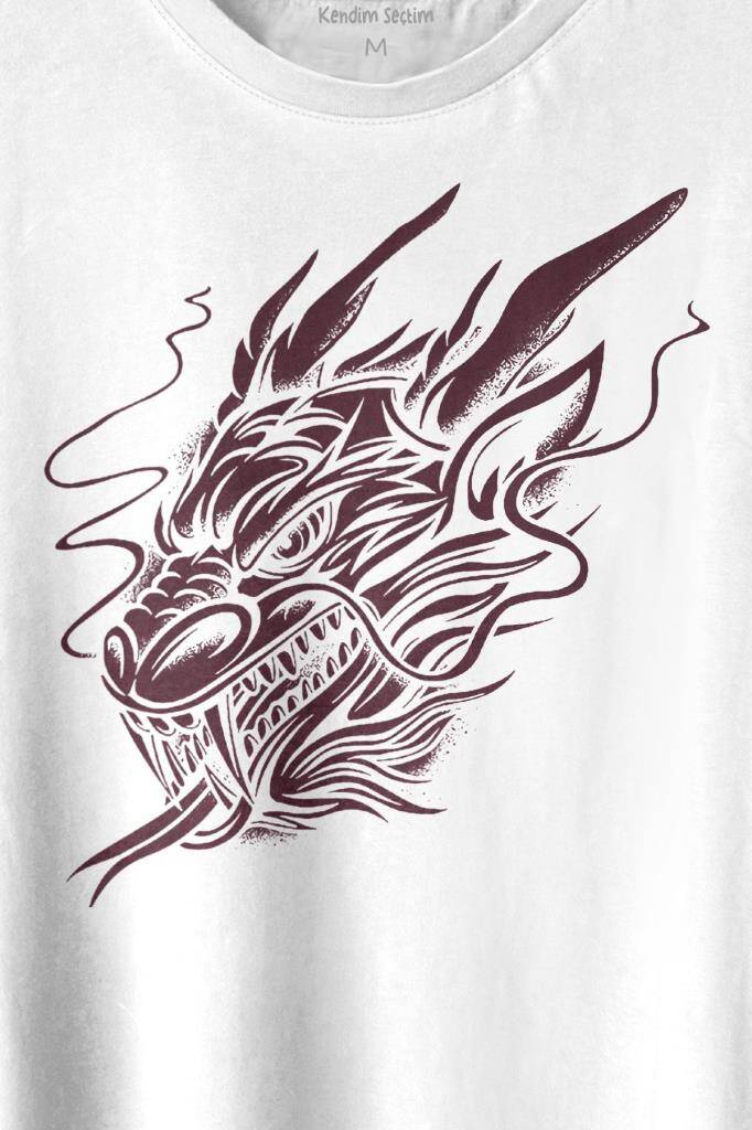 Dragon Japanese Ejder Japon Baskılı Tişört Unisex T-shirt (1)
