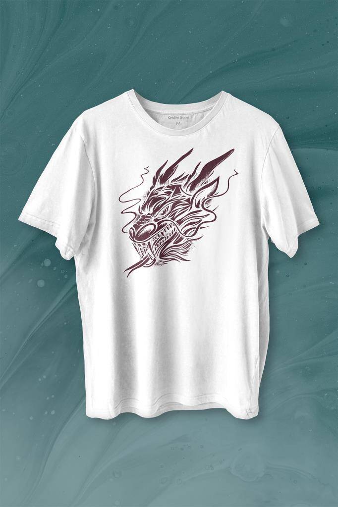 Dragon Japanese Ejder Japon Baskılı Tişört Unisex T-shirt - 1