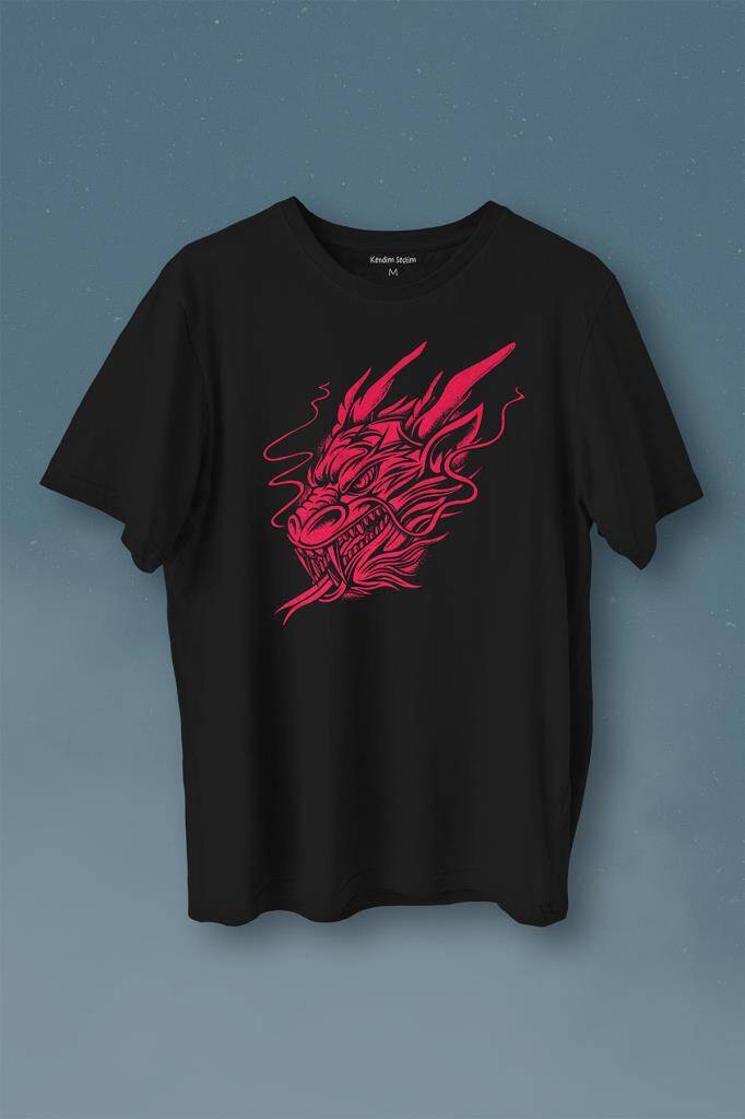 Dragon Japanese Ejder Japon Baskılı Tişört Unisex T-Shirt - 1