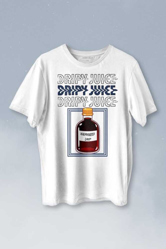 Dripy Juice Espirili Streepwear Baskılı Tişört Unisex T-shirt - 1