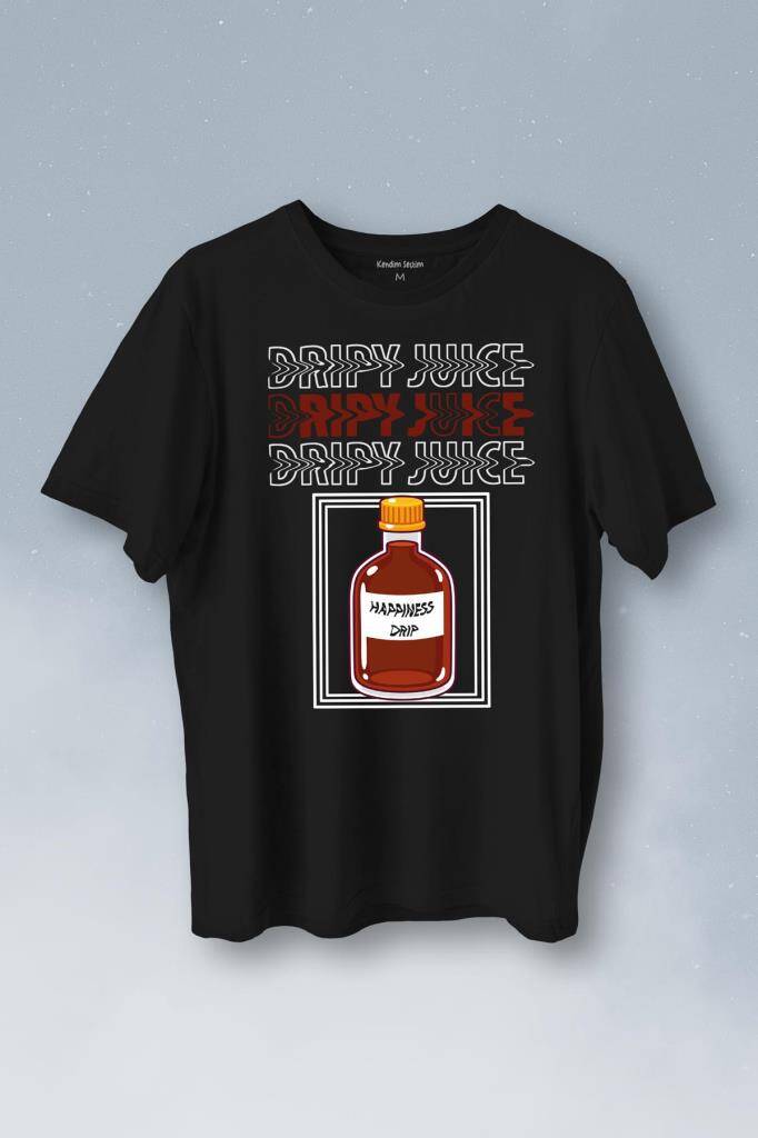 Dripy Juice Espirili Streepwear Baskılı Tişört Unisex T-Shirt - 1