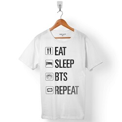 EAT SLEEP BTS REPEAT ONLY BY DEXTA BANGTAN BOYS ERKEK TİŞÖRT - 1
