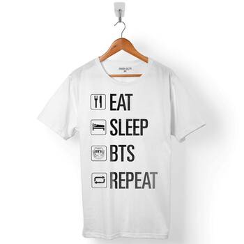 EAT SLEEP BTS REPEAT ONLY BY DEXTA BANGTAN BOYS ERKEK TİŞÖRT - 1