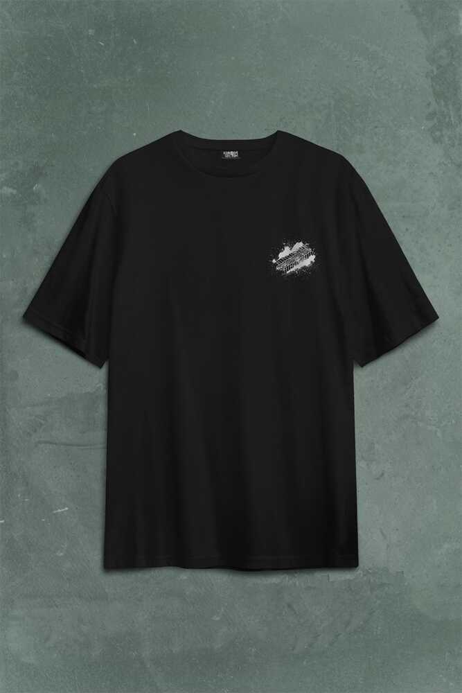 Eat Sleep Drift Repeat Race Sport Motospor Sırt Ön Baskılı Oversize Tişört Unisex T-Shirt (1)