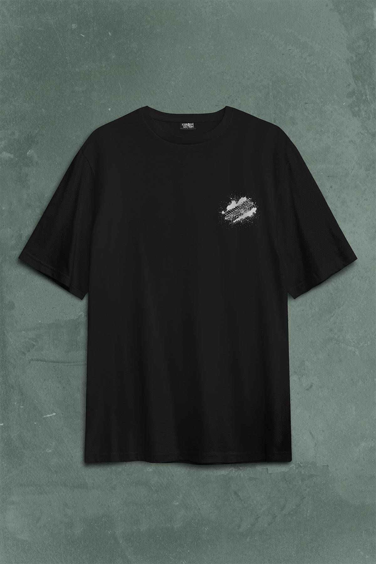 Eat Sleep Drift Repeat Race Sport Motospor Sırt Ön Baskılı Oversize Tişört Unisex T-Shirt (1)