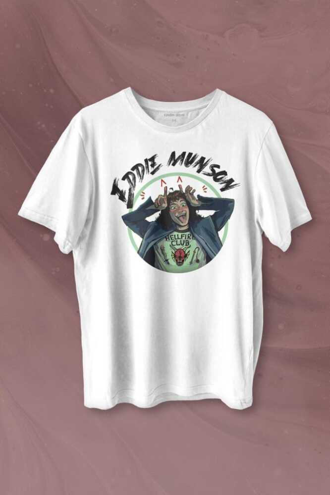 Eddie Munson Stranger Things Sezon 4 Baskılı Tişört Unisex T-shirt - 1