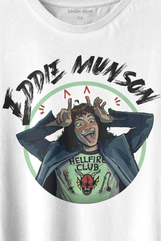 Eddie Munson Stranger Things Sezon 4 Baskılı Tişört Unisex T-shirt (1)