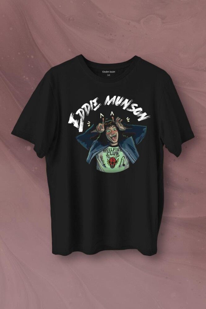 Eddie Munson Stranger Things Sezon 4 Baskılı Tişört Unisex T-Shirt - 1