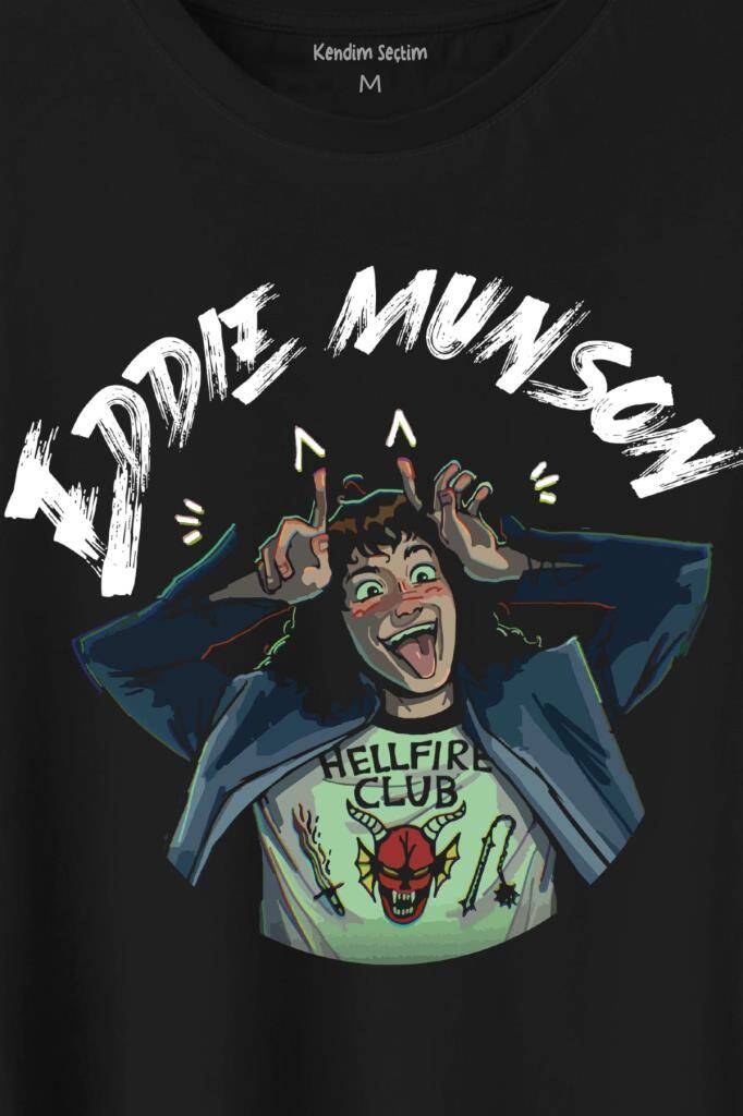 Eddie Munson Stranger Things Sezon 4 Baskılı Tişört Unisex T-Shirt - 2