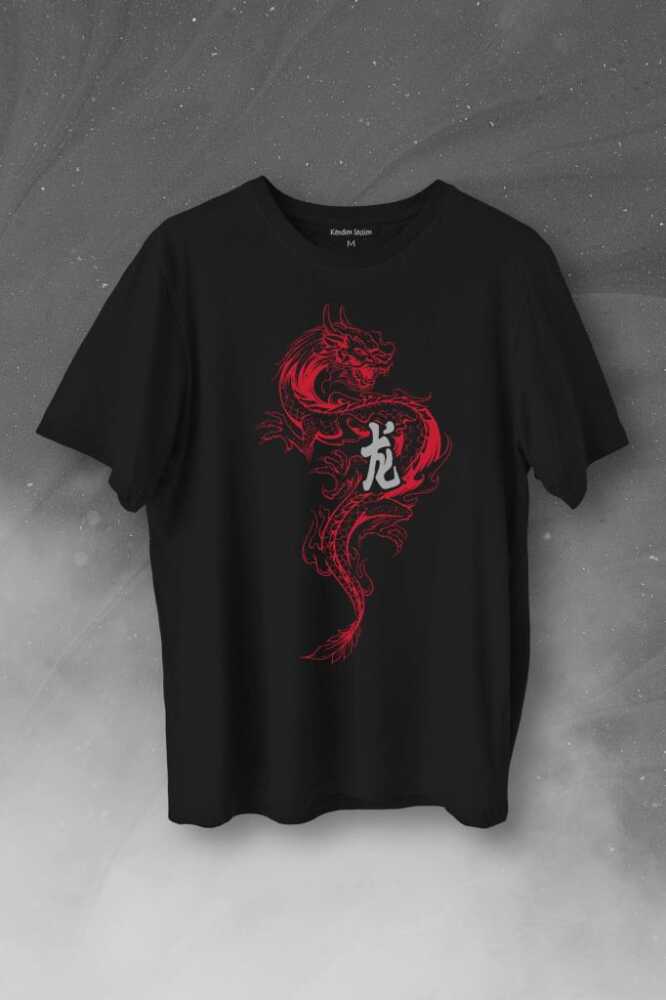 Ejder Dragon Uzak Doğu Japanese Drake Japonca Baskılı Tişört Unisex T-Shirt - 1