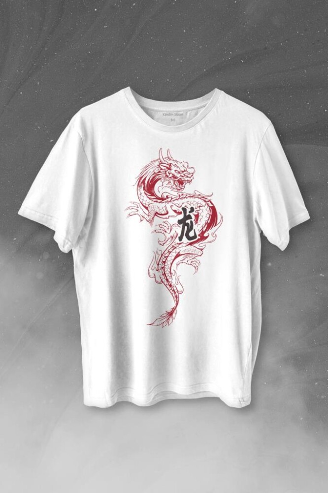 Ejder Dragon Uzak Doğu Japanese Drake Japonca Baskılı Tişört Unisex T-shirt - KENDİM SEÇTİM
