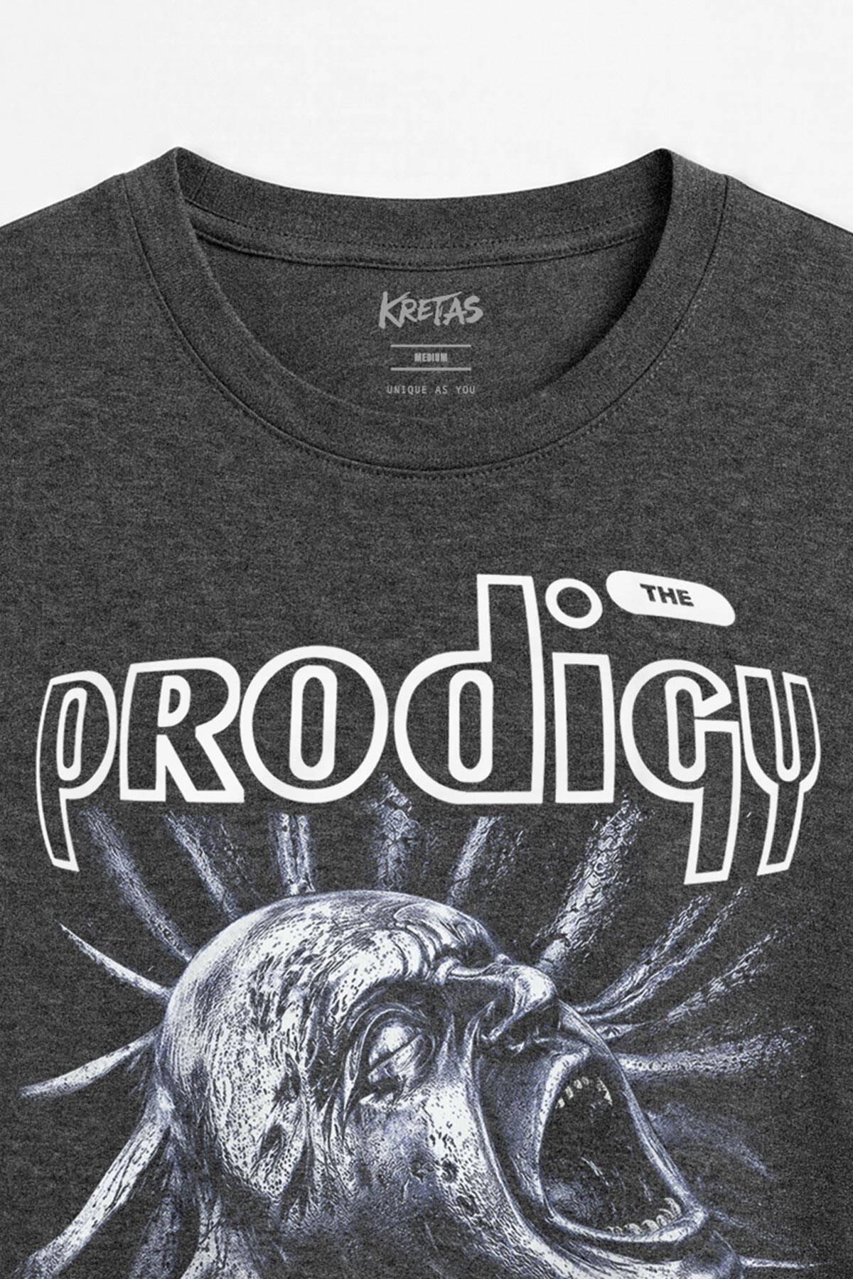 Elektronik Müzik Rave The Prodigy Keith Flint 90lar Regular Unisex Antrasit Melanj Tişört (1)