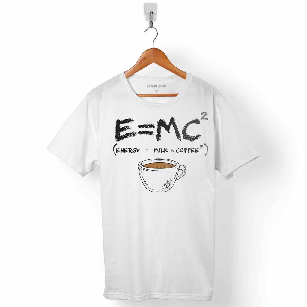 E=MC2 ENERJİ SÜT COFFEE ENERGY MILK COFFEE EINSTEIN ERKEK TİŞÖRT - 1