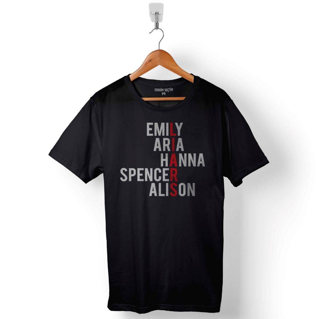 Emily Aria Hannna Spencer Alison Baskılı Tişört Unisex T-Shirt - 1