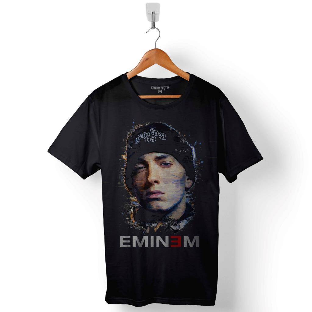 Eminem 8 Miles 8 Eight Sekiz Mil Logo Baskılı Tişört Unisex T-Shirt - 1