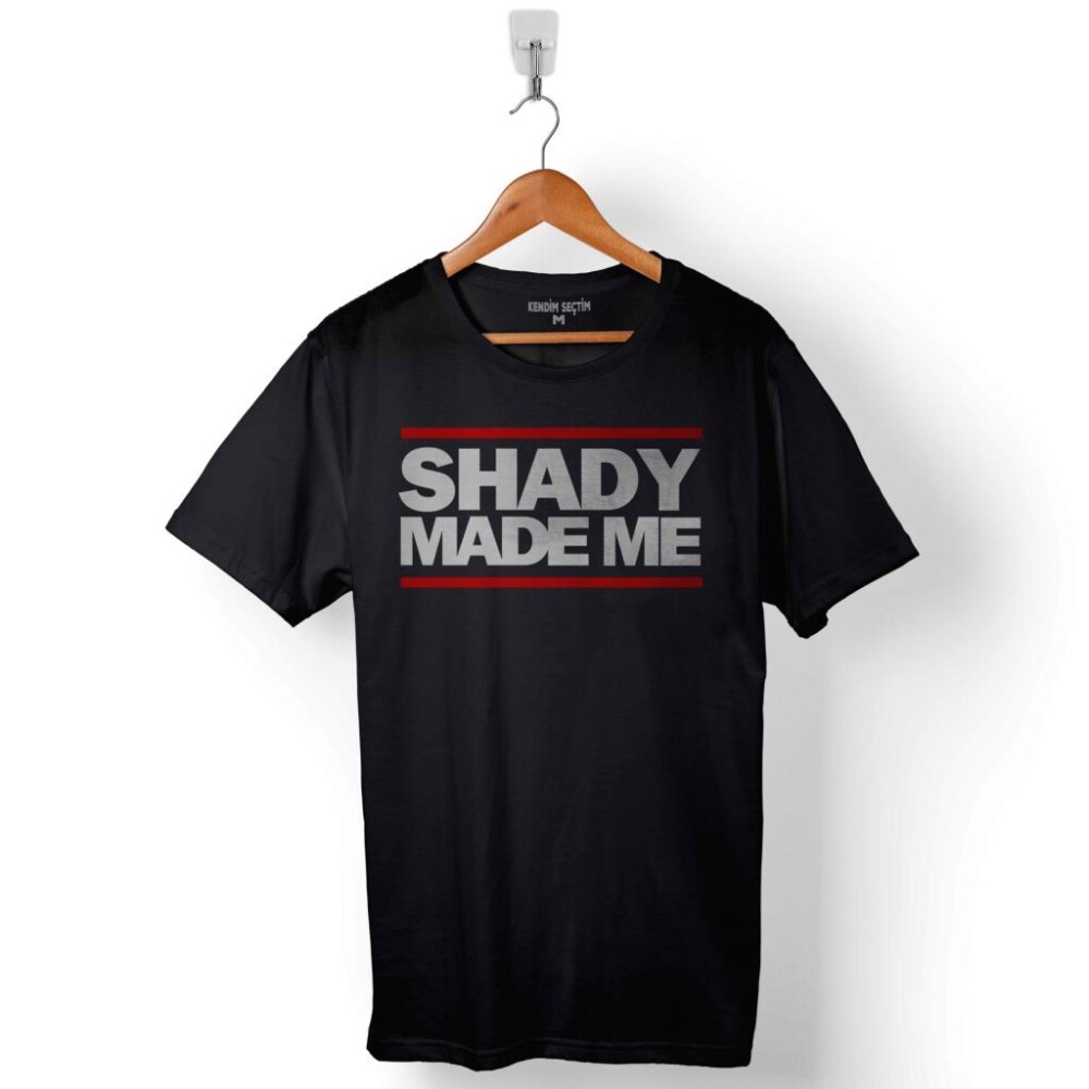 Eminem Shady Made Me Logo Baskılı Tişört Unisex T-Shirt - 1