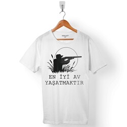 EN İYİ AV AVCI YAŞATMAKTIR HUNTING YABAN DOĞA TÜFEK ERKEK TİŞÖRT - 1