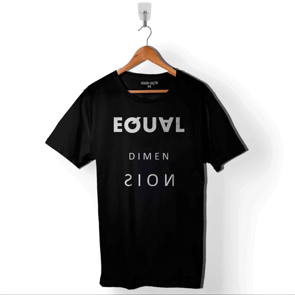 Equal Dimen sion Dimensions Baskılı Tişört Unisex T-Shirt - 1