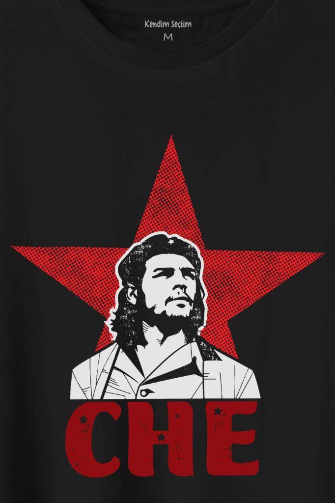 Ernosto Che Guevara Red Star Kırımızı Yıldız Baskılı Tişört Unisex T-Shirt (1)