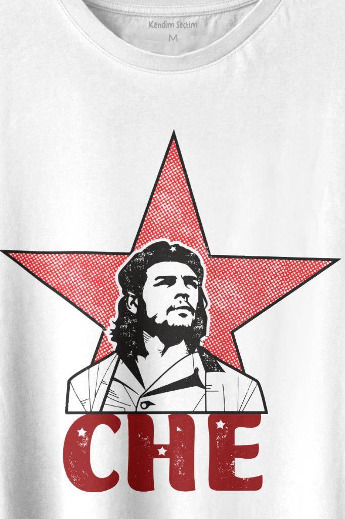 Ernosto Che Guevara Red Star Kırımızı Yıldız Baskılı Tişört Unisex T-shirt (1)