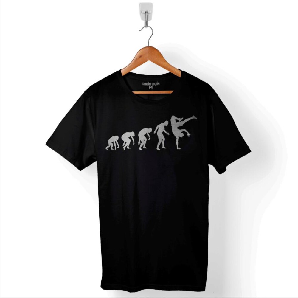  Evolution Evrim Breakdance Break Dance Hip Hop Baskılı Tişört Unisex T-Shirt - 1