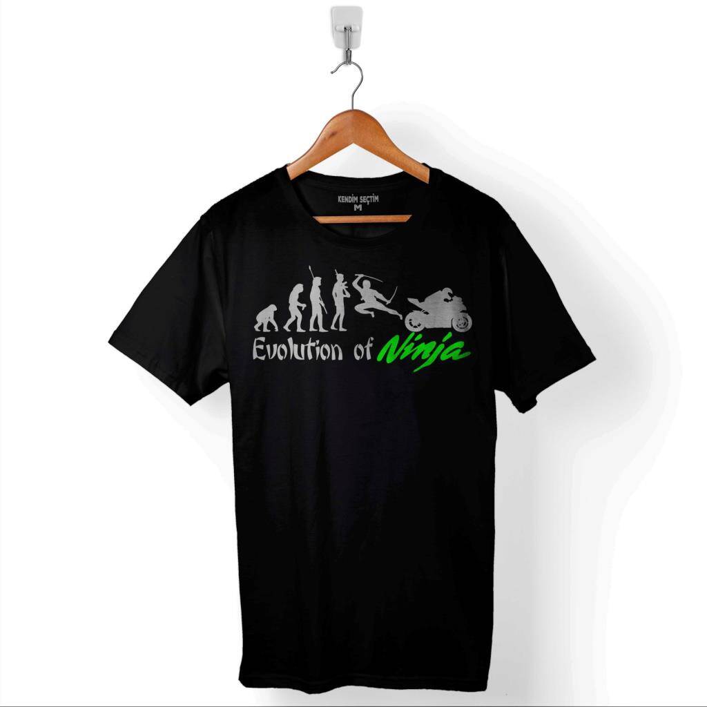 Evolution Of Ninja Motosiklet Evrimi Motocycle Baskılı Tişört Unisex T-Shirt - 1