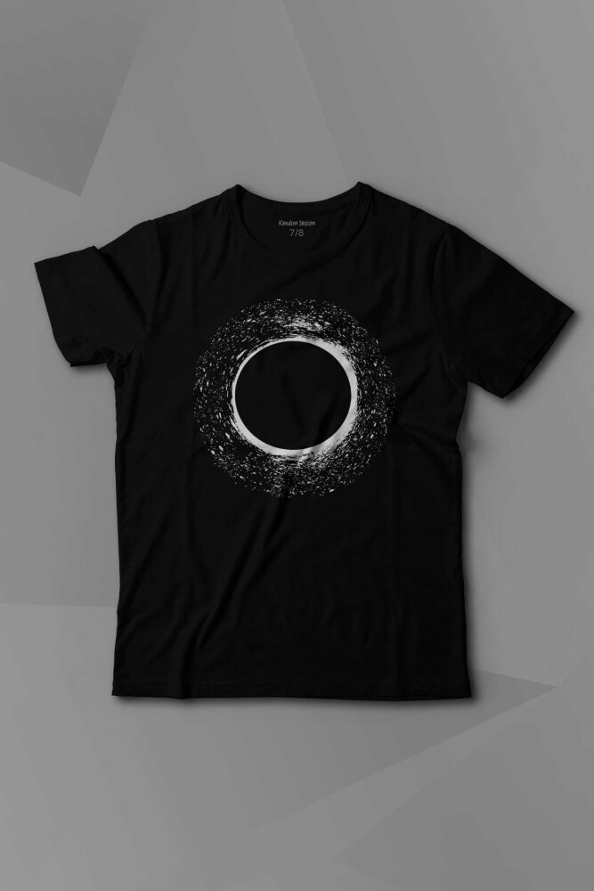 Evrende Karadelik Uzay Zaman Cosmos Black Hole Baskılı Çocuk Tişört Kısa Kollu - KENDİM SEÇTİM