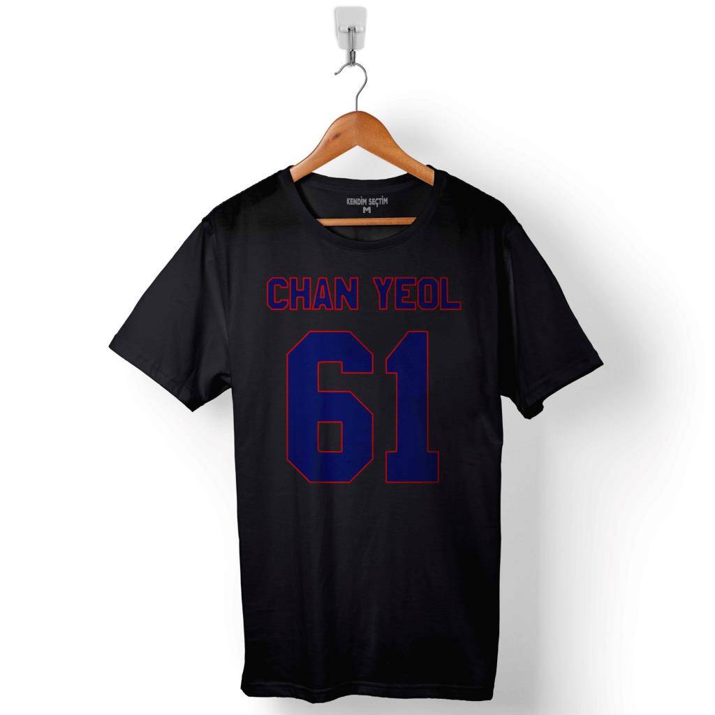 Exo Chanyeol Chan Yeol 61 Logo Baskılı Tişört Unisex T-Shirt - 1
