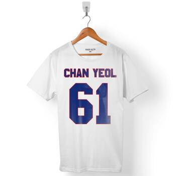 EXO CHANYEOL CHAN YEOL 61 LOGO ERKEK TİŞÖRT - 1