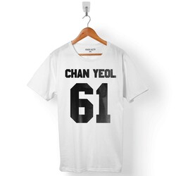 EXO CHANYEOL CHAN YEOL 61 LOGO ERKEK TİŞÖRT - 1