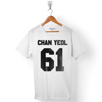 EXO CHANYEOL CHAN YEOL 61 LOGO ERKEK TİŞÖRT - 1