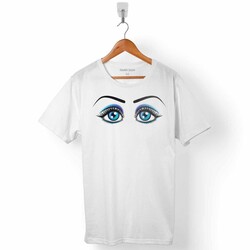 EYELASH MAVİ GÖZ EXTENSION KAŞ KİRPİK EYE LOGO ERKEK TİŞÖRT - 1