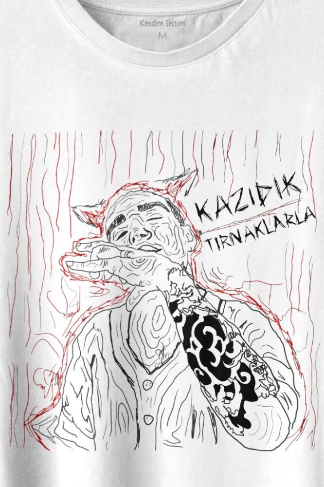 Ezhel Sercan İpekçioğlu Kazıdık Tırnaklarla Baskılı Tişört Unisex T-shirt - 2