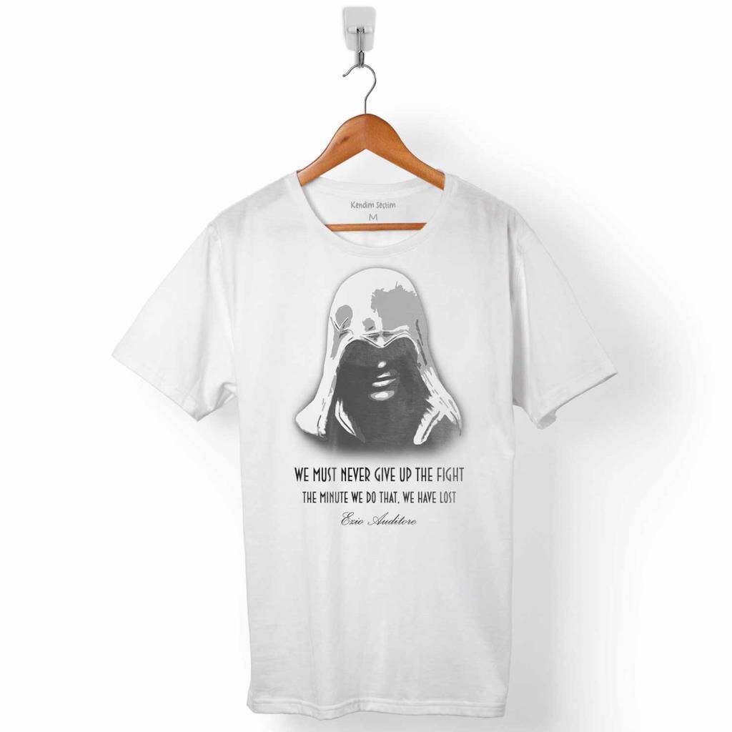 EZIO AUDITORE ASSANSINS CREED WE MUST NEVER GIVE UP THE FIGHT ERKEK TİŞÖRT - 1