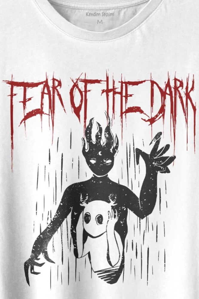 Fear Of The Dark Karanlık Dark Gothic Urban Street Wear Baskılı Tişört Unisex T-shirt - 2
