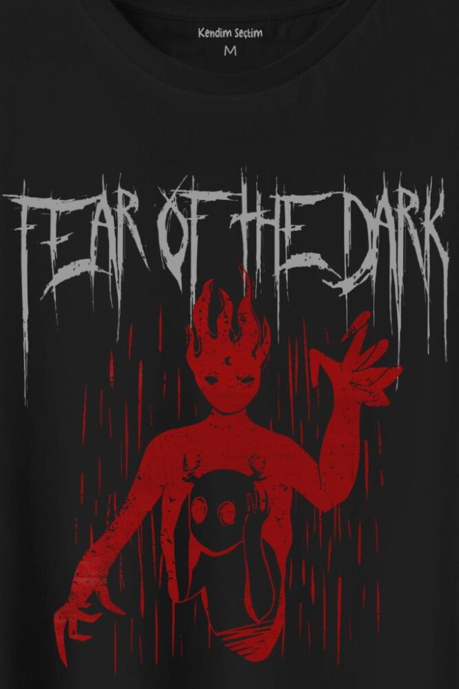 Fear Of The Dark Karanlık Dark Gothic Urban Street Wear Baskılı Tişört Unisex T-Shirt - 2