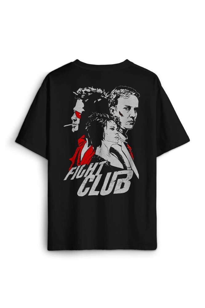 Fight Club Film Marla Tyler Durden Sırt Ön Baskılı Oversize Tişört Unisex T-Shirt (1)