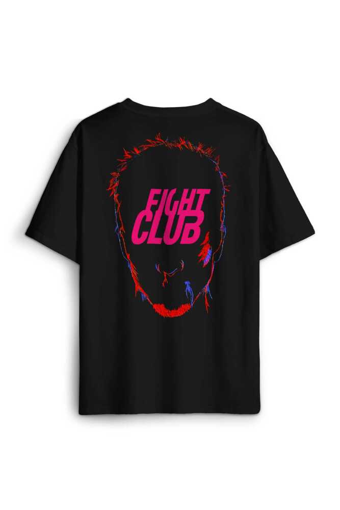 Fight Club Film Tyler Durden Sırt Ön Baskılı Oversize Tişört Unisex T-Shirt (1)