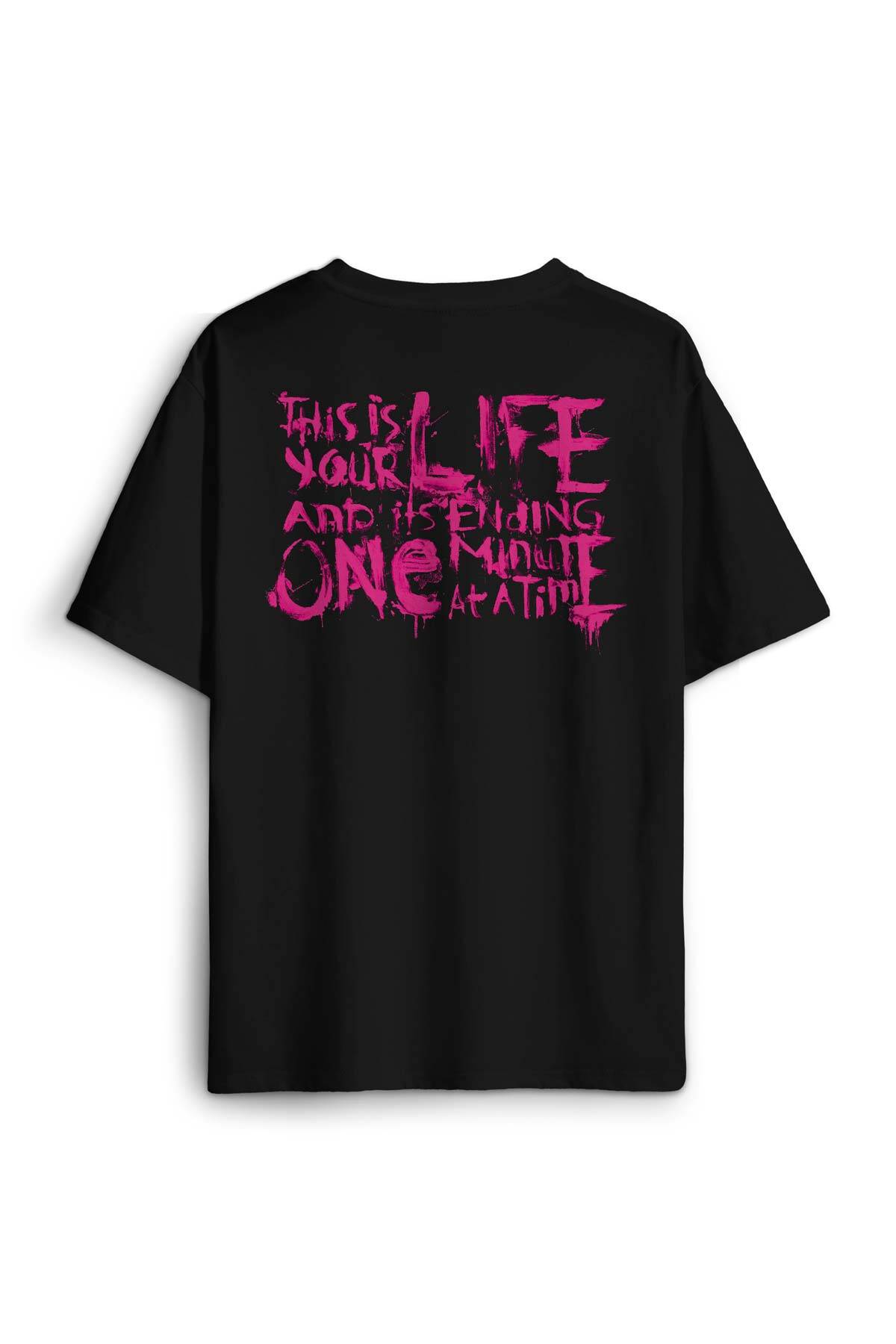 Fight Club This Is Your Life Tyler Dövüş Kulübü Sırt Ön Baskılı Oversize Tişört Unisex T-Shirt (1)