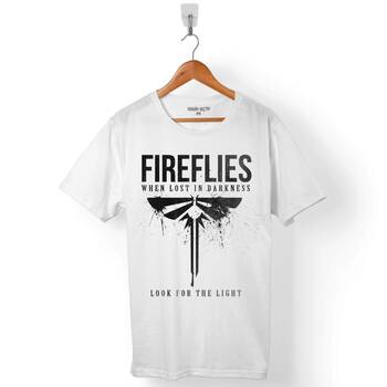 FIREFILES LOGO Last Of Us NAUGHTY DOG LOOK FOR THE LIGHT ERKEK TİŞÖRT - 1