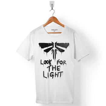 FIREFILES LOGO Last Of Us NAUGHTY DOG LOOK FOR THE LIGHT ERKEK TİŞÖRT - 1