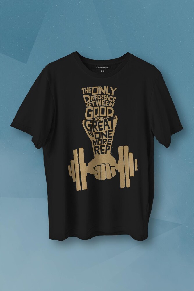 Fitness Top Gym Tshirt Vücut Geliştirme Body Spor Baskılı Tişört Unisex T-shirt - KENDİM SEÇTİM