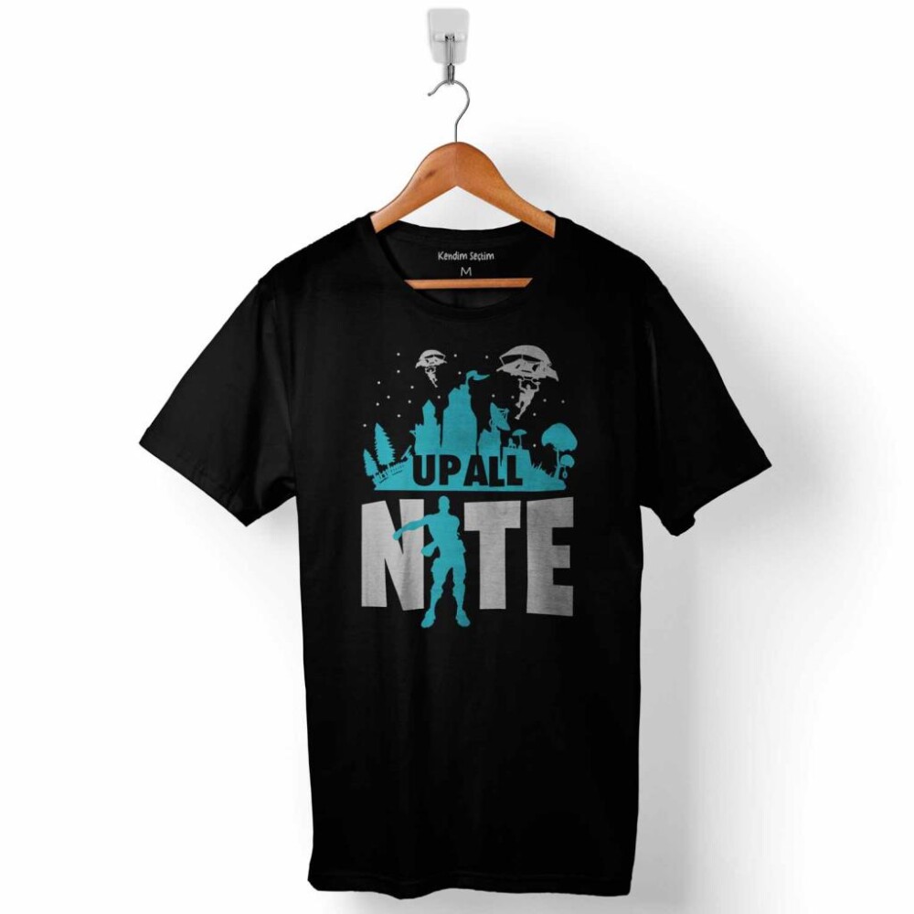 Fortnite Up All Nite Baskılı Tişört Unisex T-Shirt - KENDİM SEÇTİM