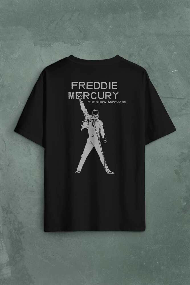 Freddie Mercury Eagle Rock Queen We Are The Champion Sırt Ön Baskılı Oversize Tişört Unisex T-Shirt (1)